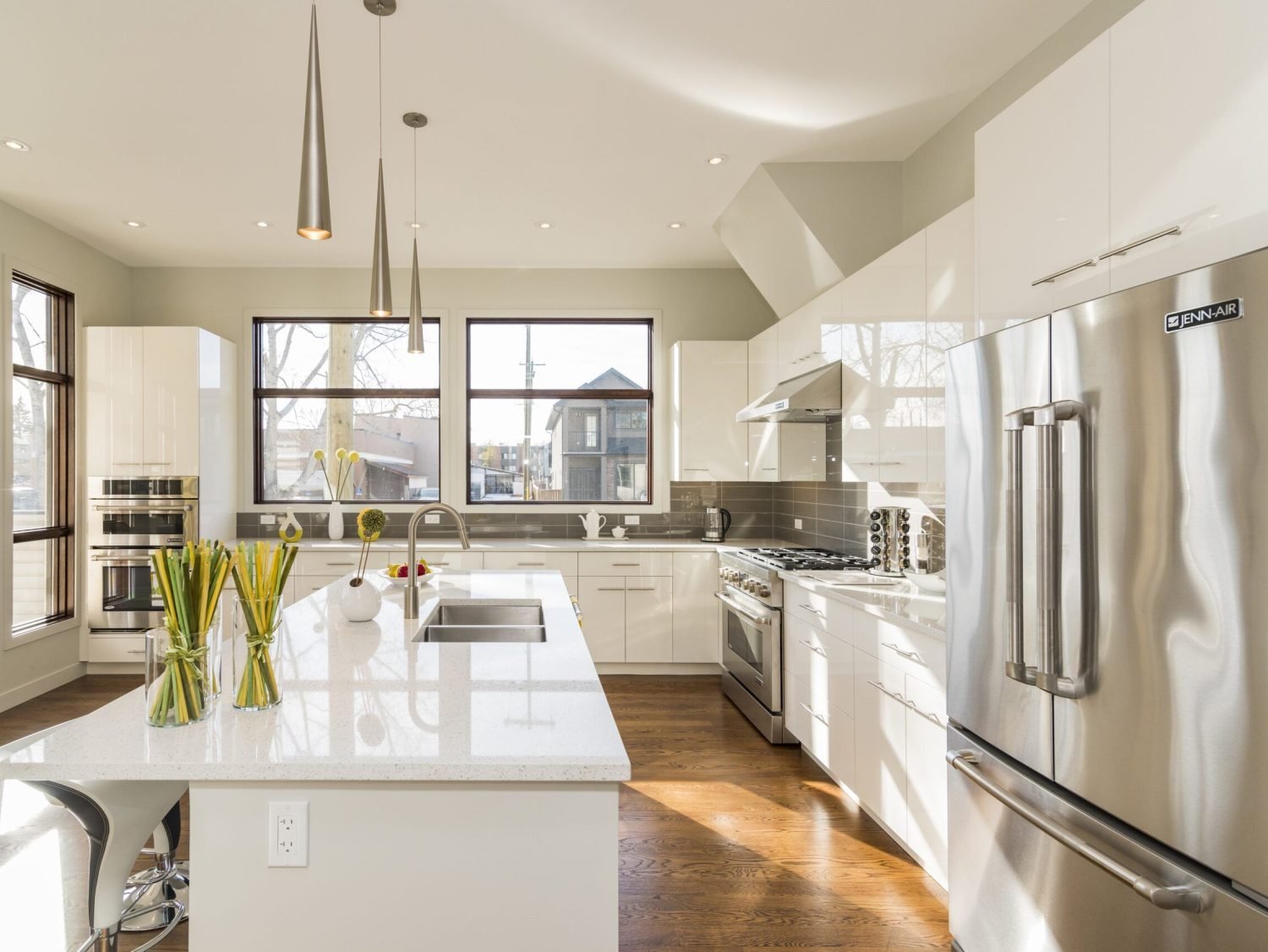 Beautiful shot of a modern house kitchen A beautiful shot of a modern house kitchen